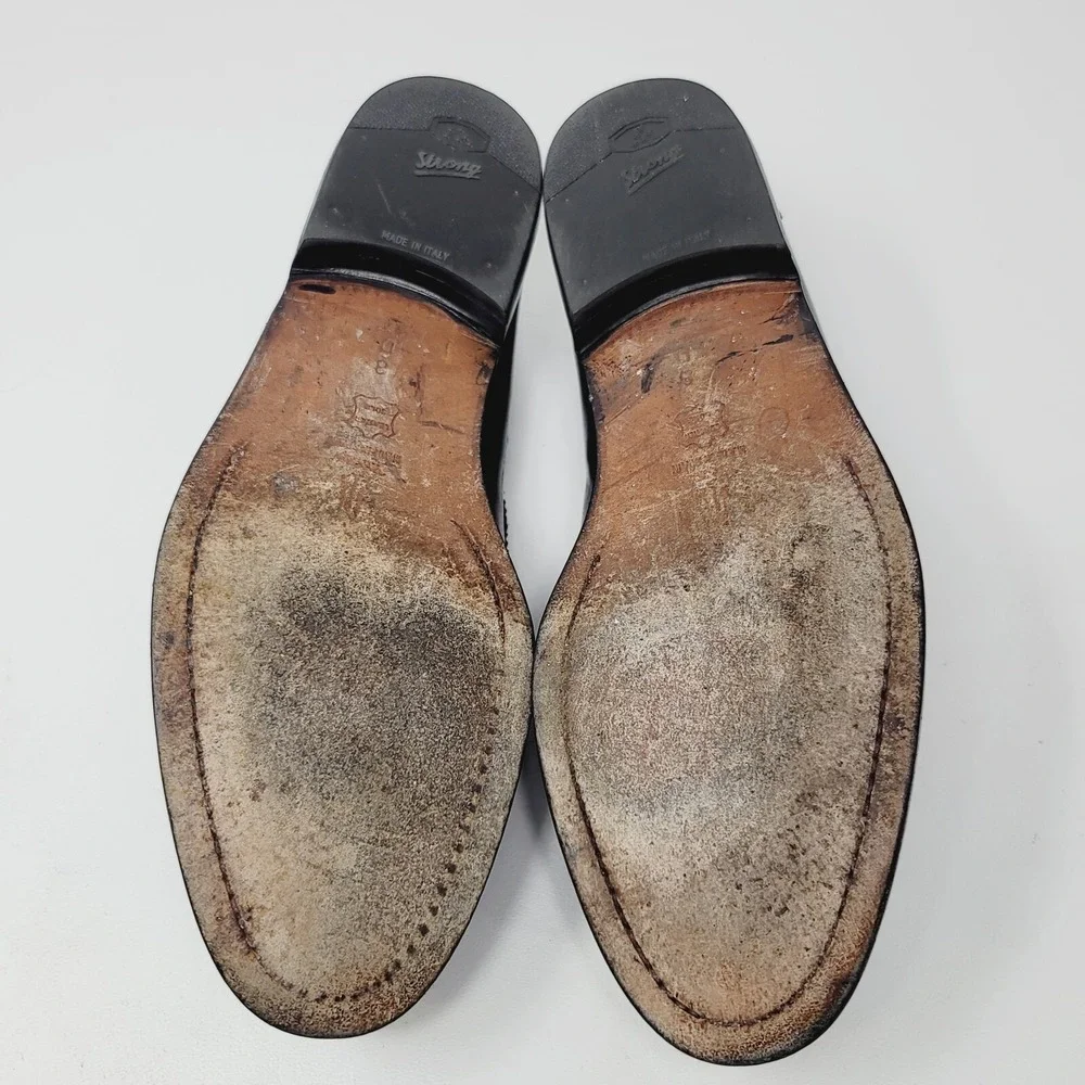 Yanko Espana Mens loafers Sz 8 D Kilti tassel shoes Black Casual Dress spain